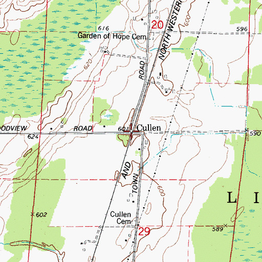Topographic Map of Cullen, WI