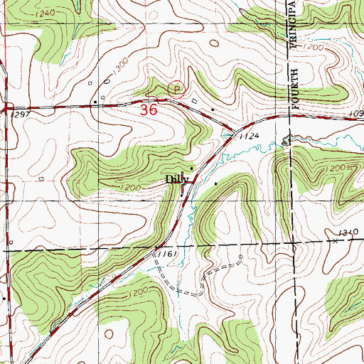 Topographic Map of Dilly, WI