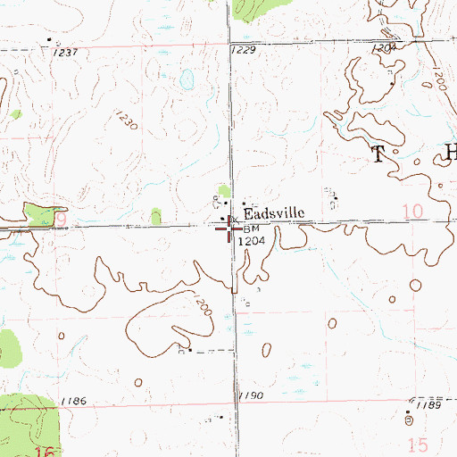 Topographic Map of Eadsville, WI