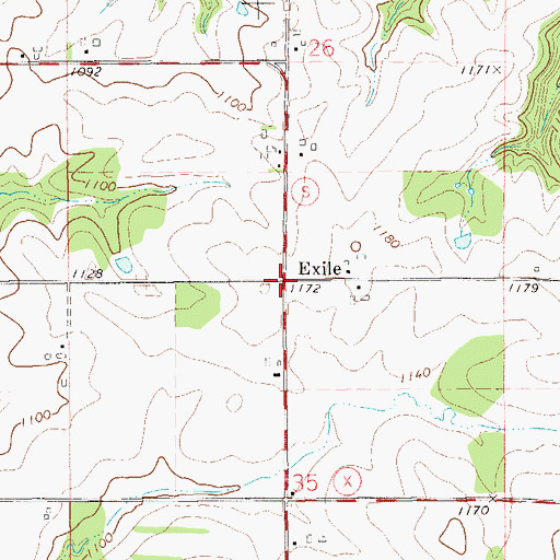 Topographic Map of Exile, WI