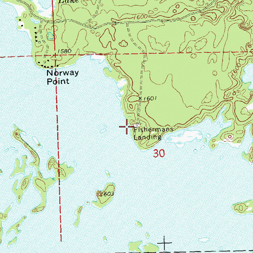 Topographic Map of Fishermans Landing, WI