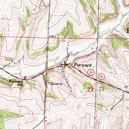 Topographic Map of Forward, WI
