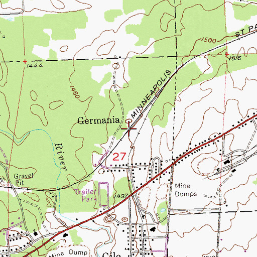 Topographic Map of Germania, WI