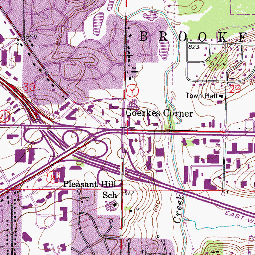 Topographic Map of Goerkes Corner, WI