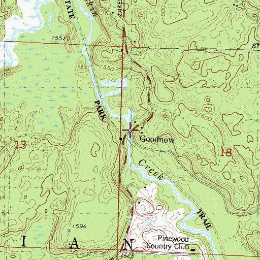 Topographic Map of Goodnow, WI