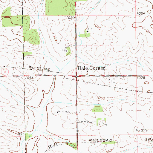 Topographic Map of Hale Corner, WI