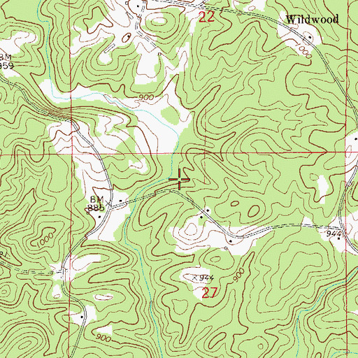 Topographic Map of New Number Two Mine, AL