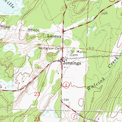 Topographic Map of Jennings, WI