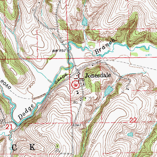 Topographic Map of Jonesdale, WI