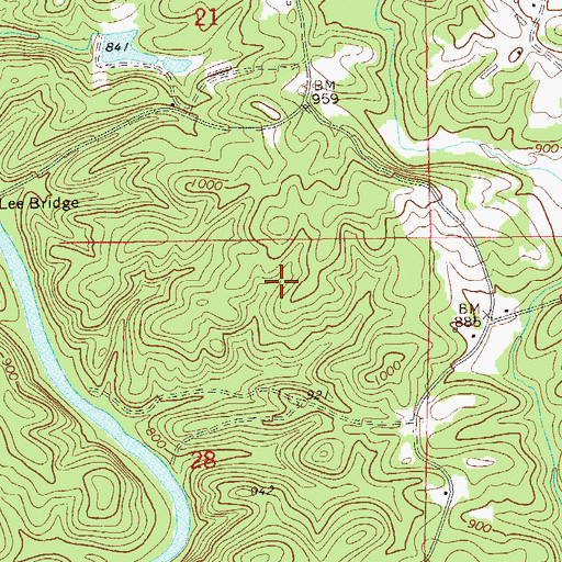 Topographic Map of Vickers Number Four Mine, AL