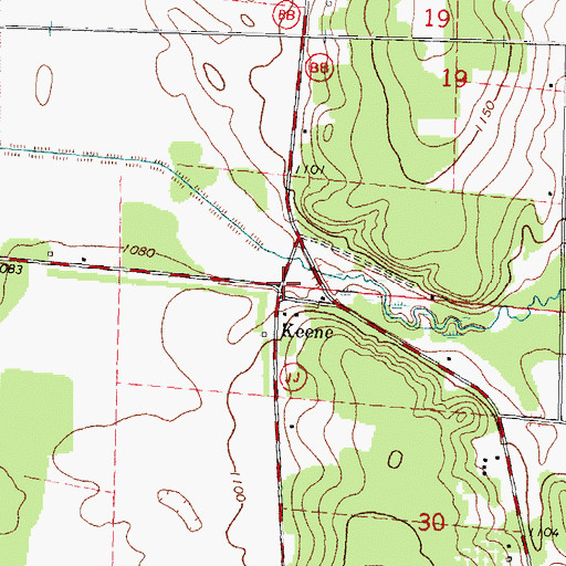 Topographic Map of Keene, WI