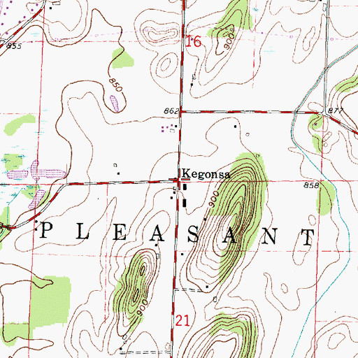 Topographic Map of Kegonsa, WI