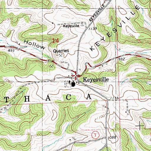 Topographic Map of Keyesville, WI