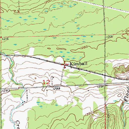 Topographic Map of Kimball, WI