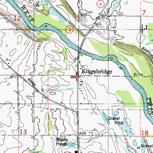 Topographic Map of Kingsbridge, WI