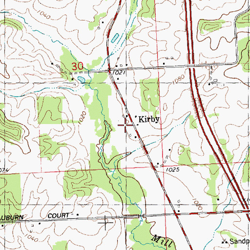 Topographic Map of Kirby, WI