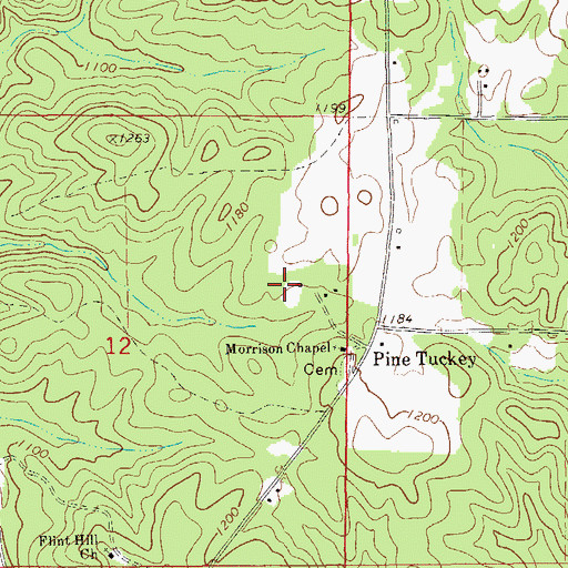 Topographic Map of Pinetucky Number One Mine, AL