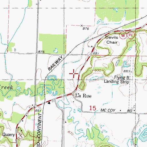 Topographic Map of LaRue, WI