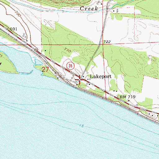 Topographic Map of Lakeport, WI