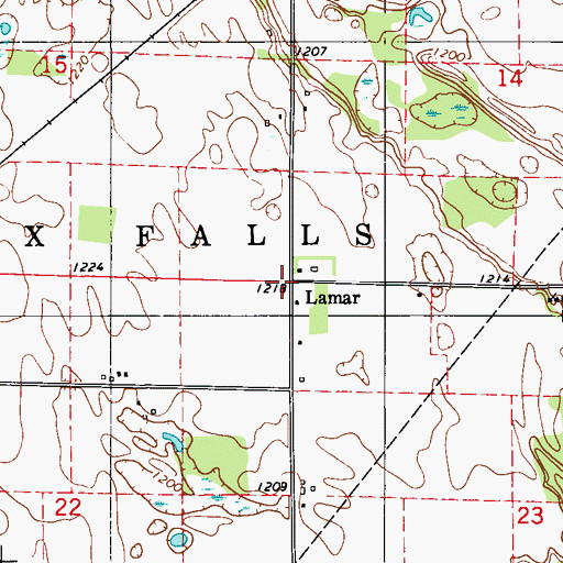 Topographic Map of Lamar, WI