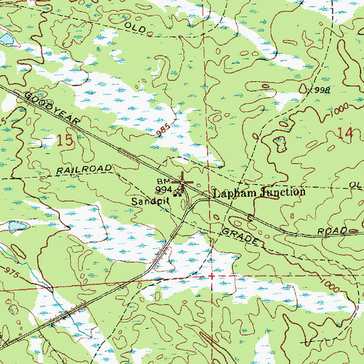 Topographic Map of Lapham Junction, WI