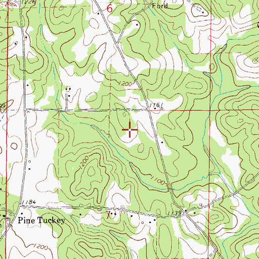 Topographic Map of Great Southern Number Four Mine, AL