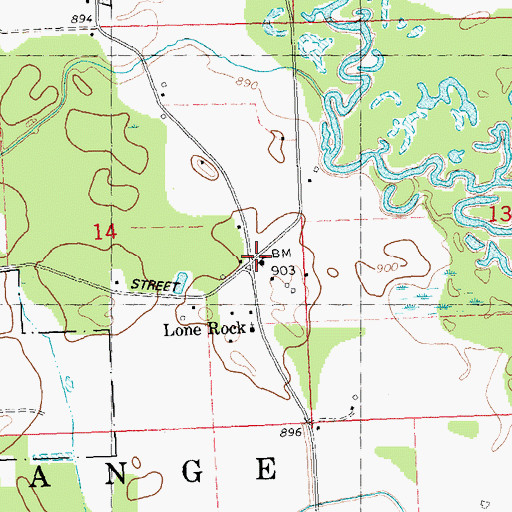 Topographic Map of Lone Rock, WI