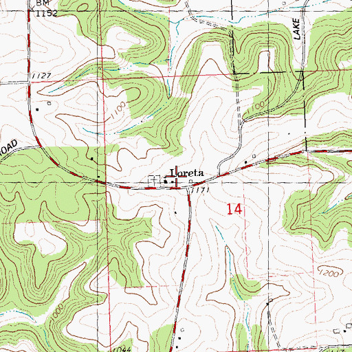 Topographic Map of Loreta, WI