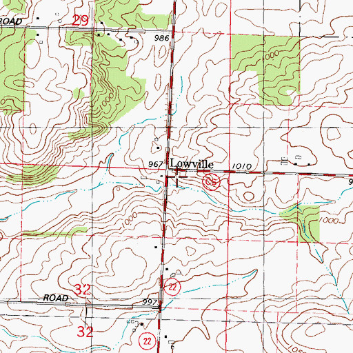 Topographic Map of Lowville, WI