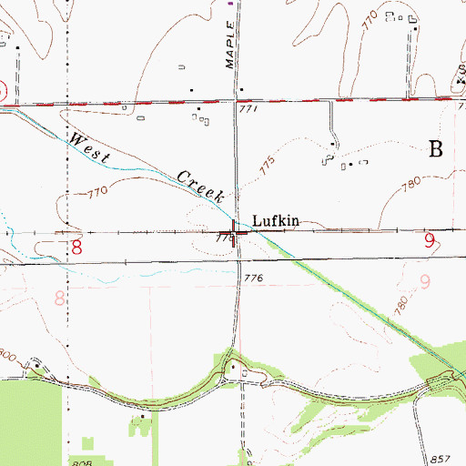Topographic Map of Lufkin, WI