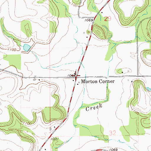 Topographic Map of Morton Corner, WI