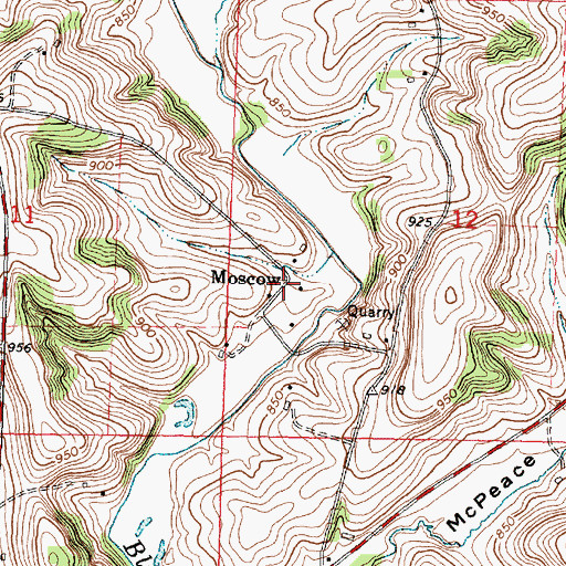 Topographic Map of Moscow, WI