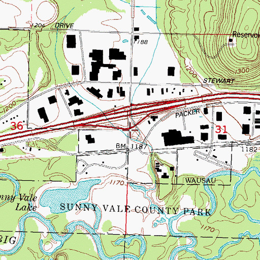 Topographic Map of Mount View, WI