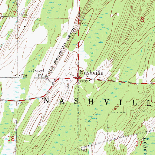 Topographic Map of Nashville, WI