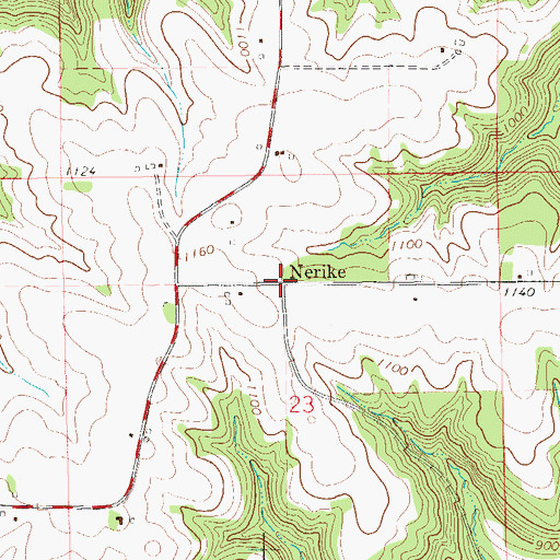 Topographic Map of Nerike, WI