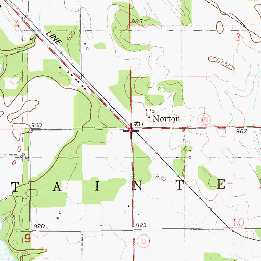 Topographic Map of Norton, WI