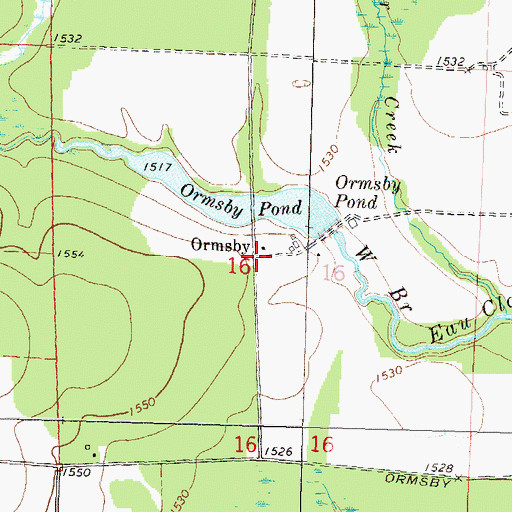 Topographic Map of Ormsby, WI