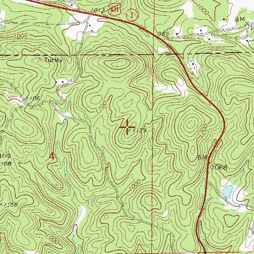 Topographic Map of Spring Hill Number Two Mine, AL