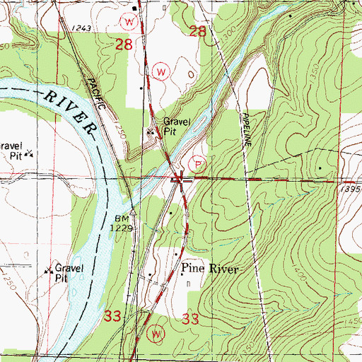 Topographic Map of Pine River, WI