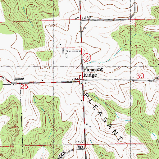Topographic Map of Pleasant Ridge, WI