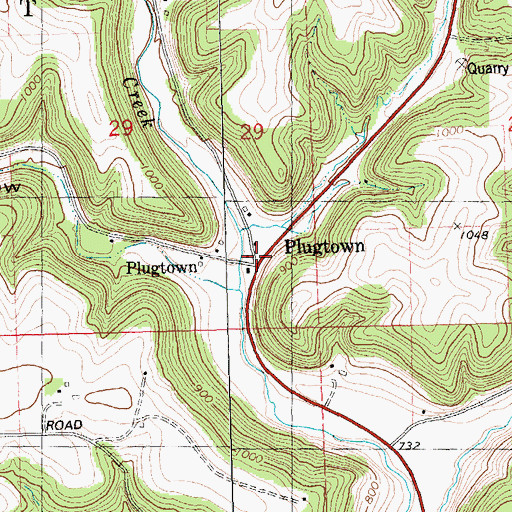Topographic Map of Plugtown, WI