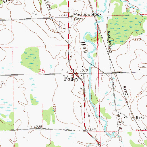 Topographic Map of Polley, WI
