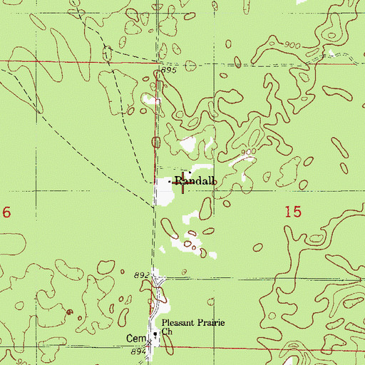Topographic Map of Randall, WI