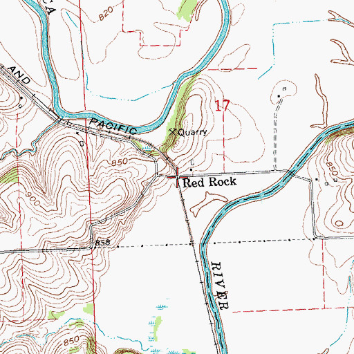 Topographic Map of Red Rock, WI