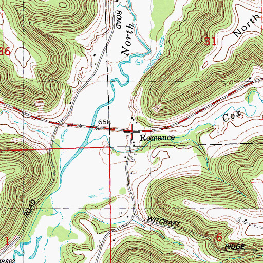 Topographic Map of Romance, WI