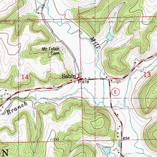 Topographic Map of Sabin, WI
