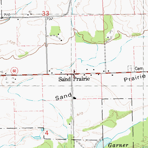Topographic Map of Sand Prairie, WI