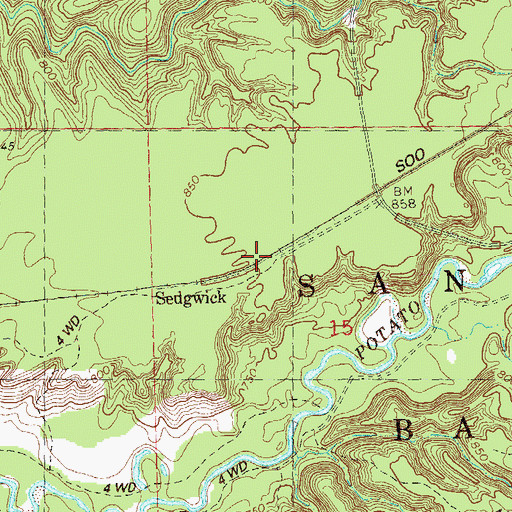 Topographic Map of Sedgwick, WI