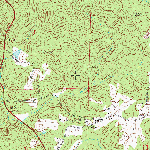 Topographic Map of Knopf Prospects, AL