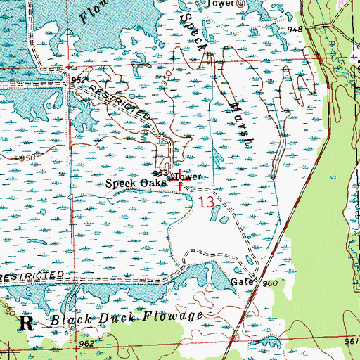 Topographic Map of Speck Oaks, WI
